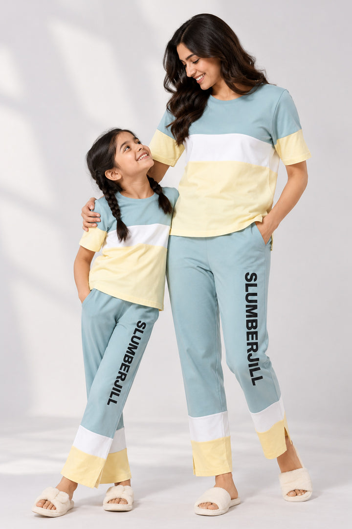 Mom & Me - Lime Lullaby, Slumber Everyday Mom & Kids Cotton Coord Set