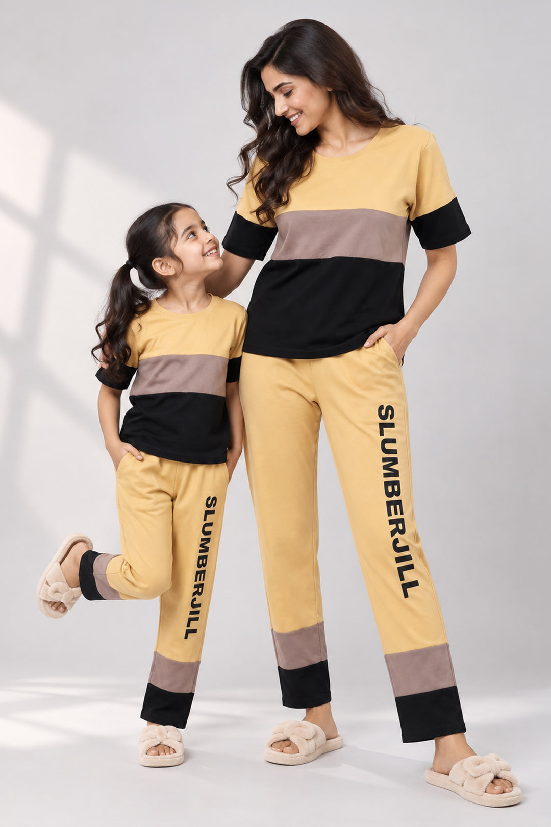 Mom & Me - Bumblebee Dreams, Slumber Everyday Mom & Kids Cotton Coord Set