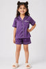 Lavender Love Kids Collared Short Set in Japan Satin