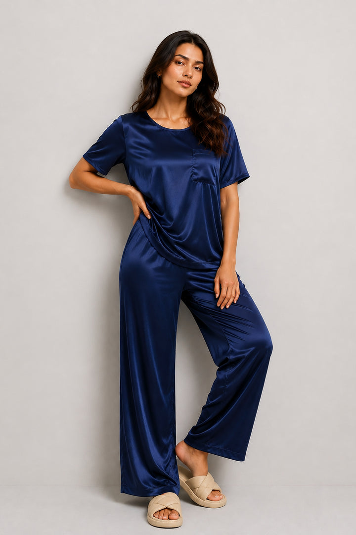 Midnight Sky  Half Sleeve PJ Set With Pocket