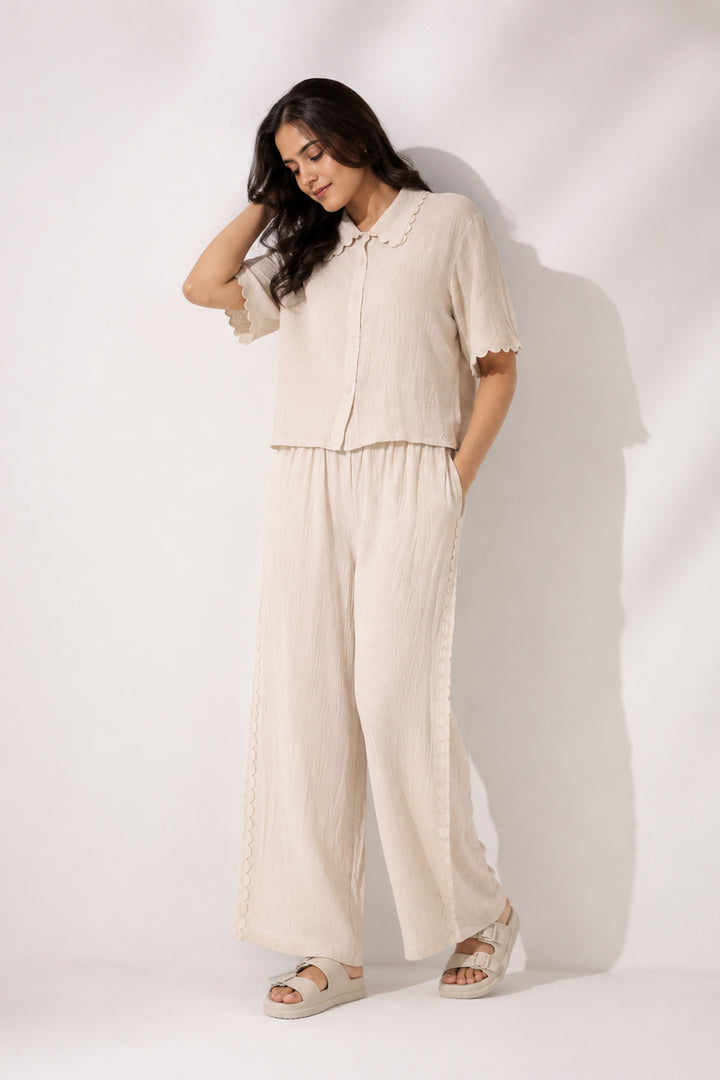 Ecru Scallop Grace Cotton Set