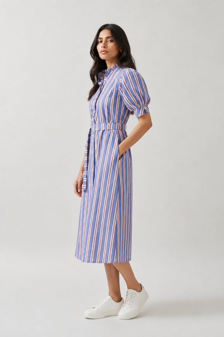 Rustic Elegance Cotton stripe  Dress