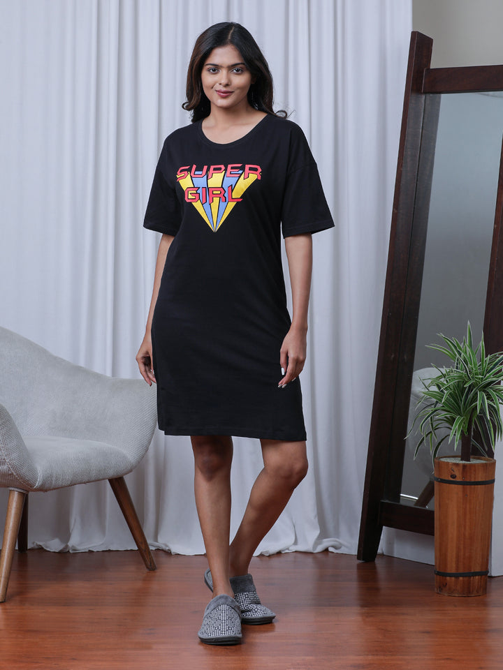 Printed Pure Cotton T-shirt Nightdress