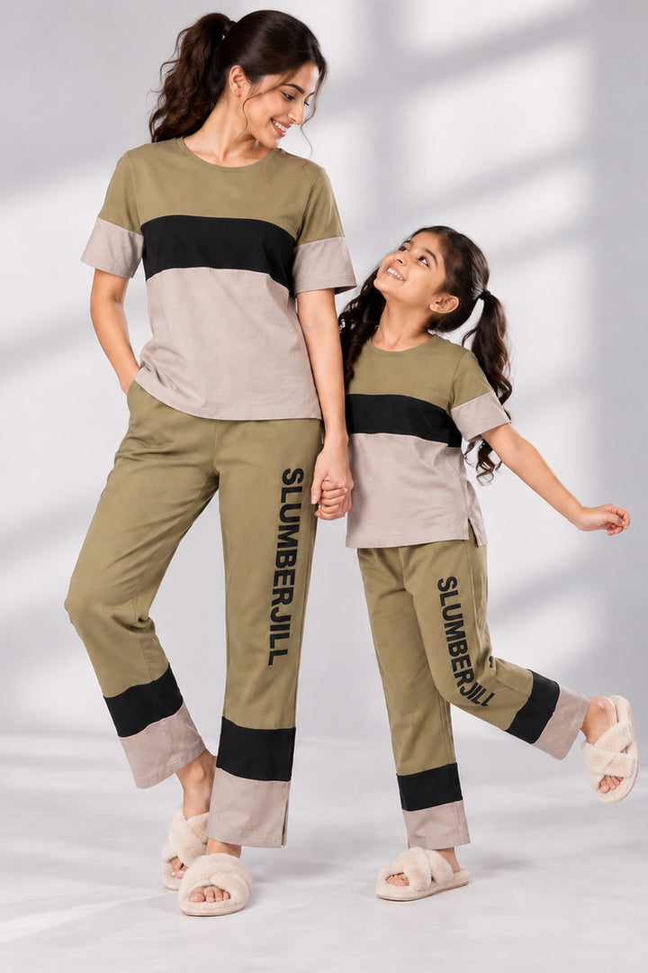 Mom & Me - Mossy Meadows, Slumber Everyday Mom & Kids Cotton Coord Set