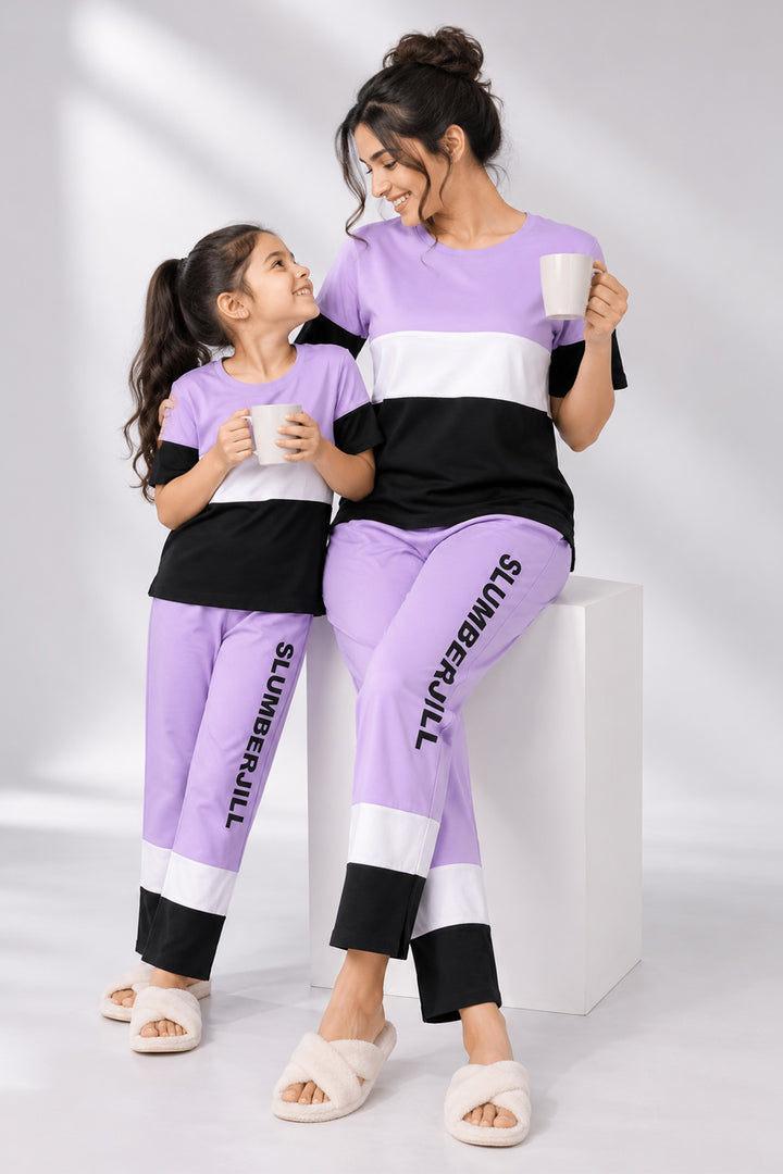 Mom & Me - Plum Fairy, Slumber Everyday Mom & Kids Cotton Coord Set