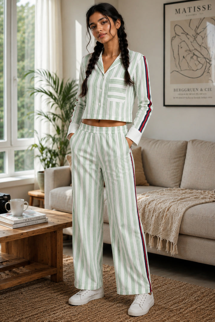 Urban Stripe Green Cotton Co-ord