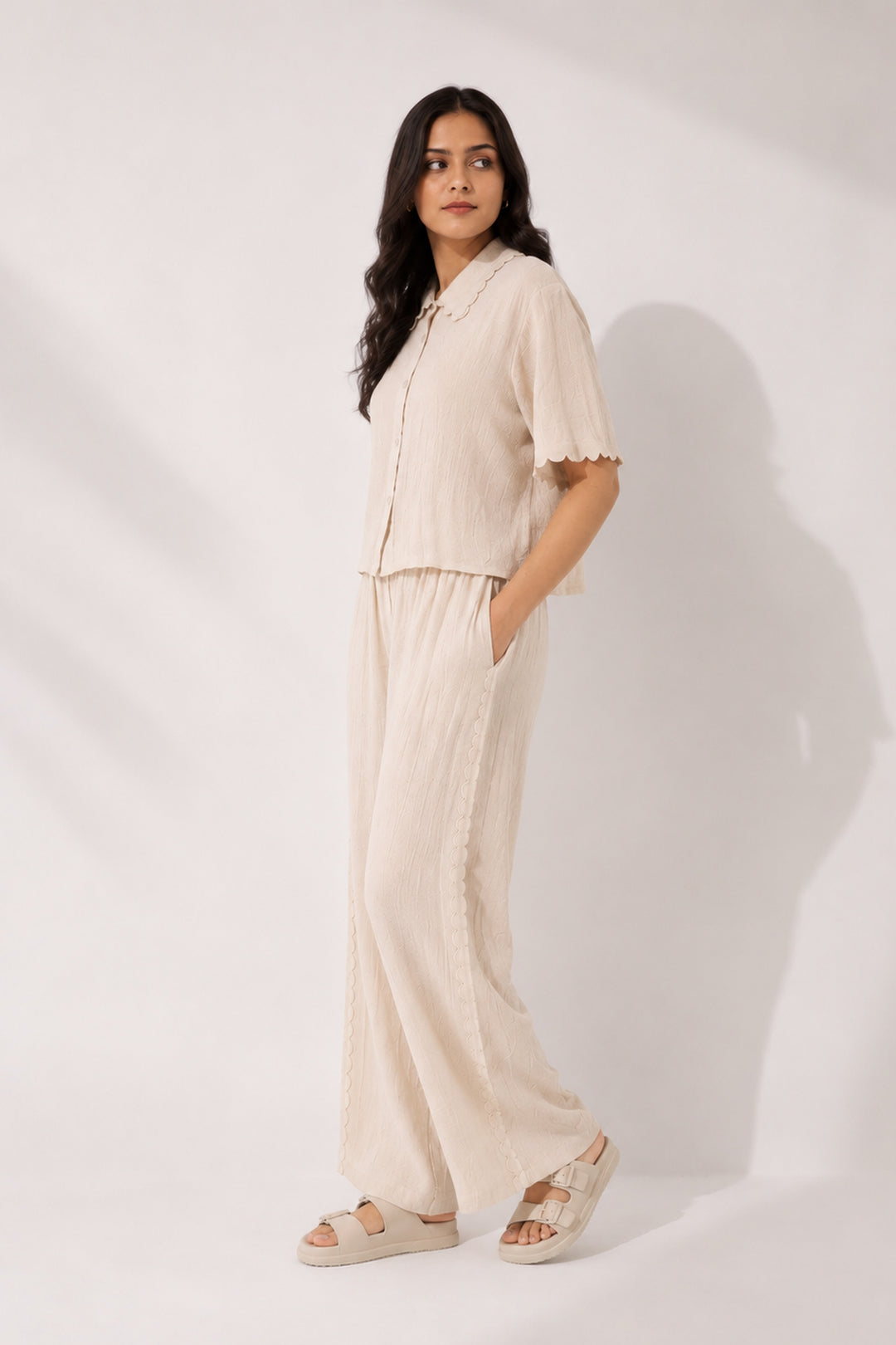 Ecru Scallop Grace Cotton Set