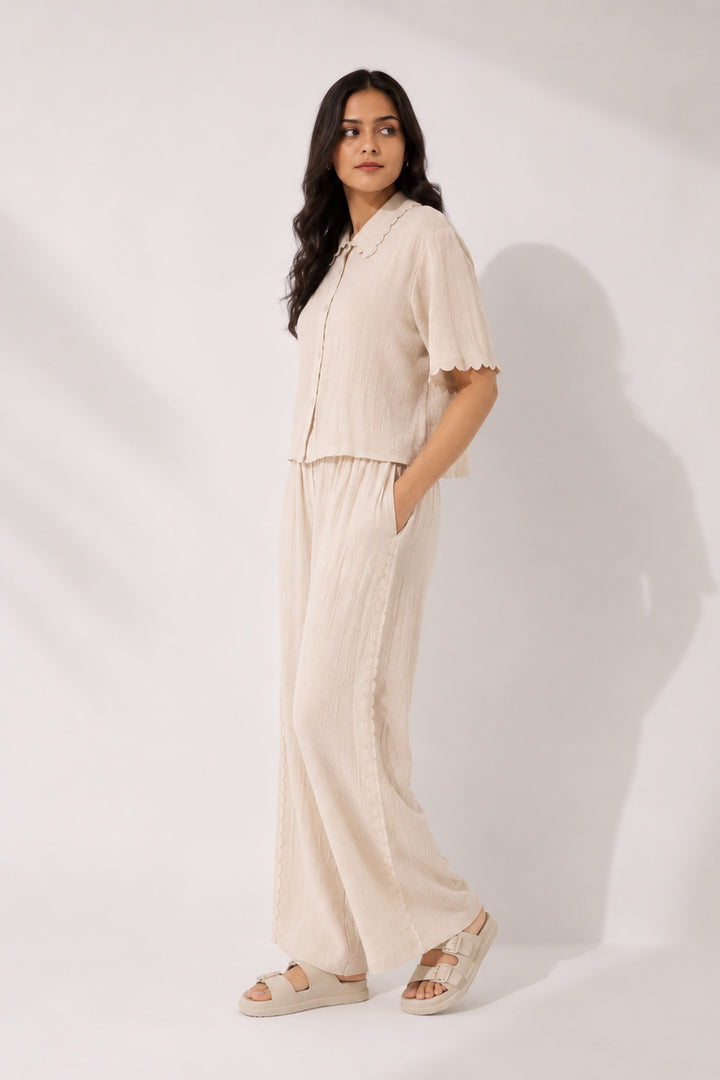 Ecru Scallop Grace Cotton Set