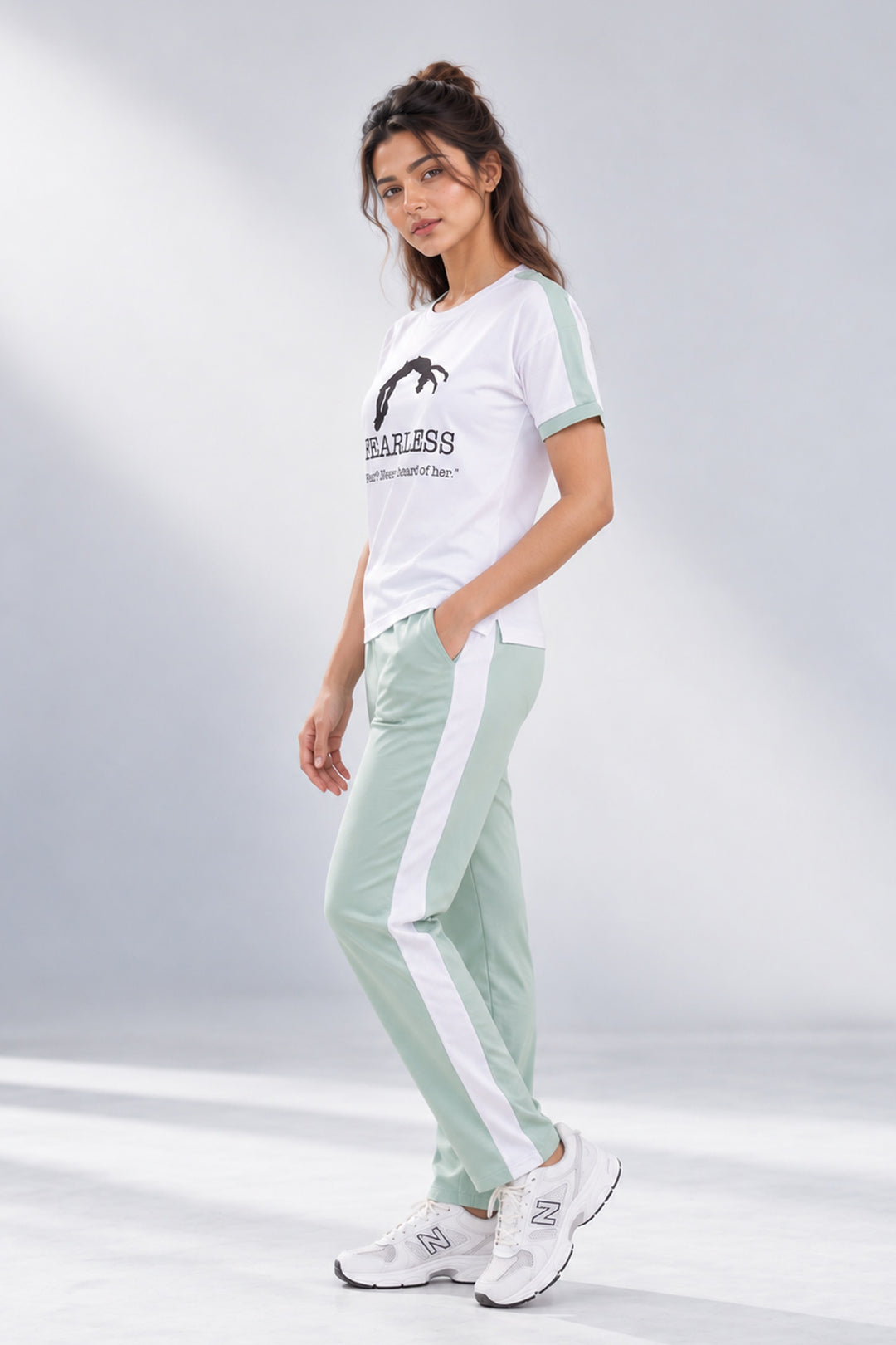 Slumber Jill Active Comfort Pastel Green Cotton Jersey Coord Set