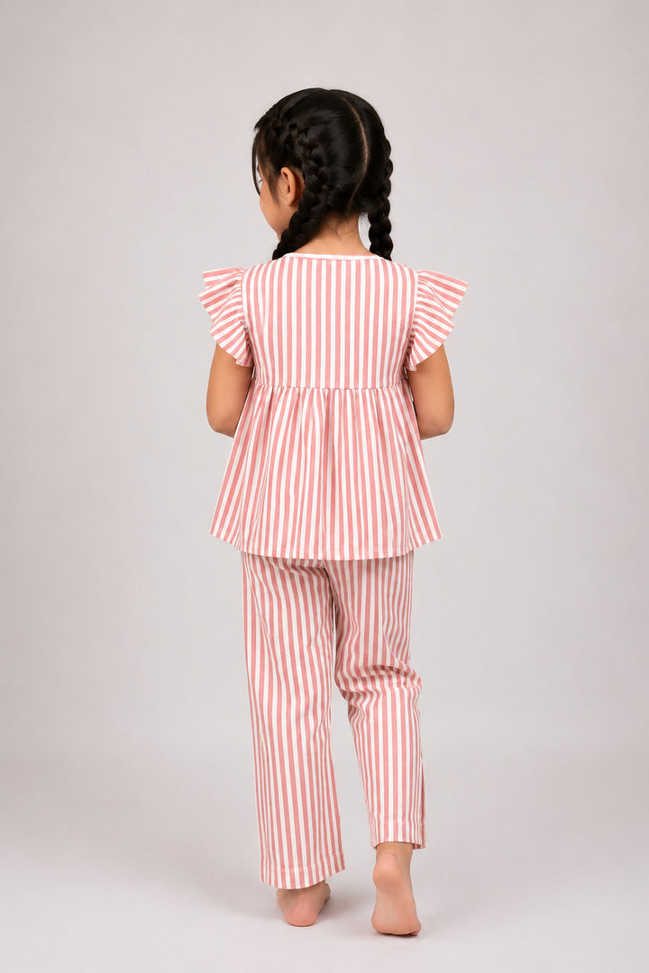 Everyday Elegance Coral Stripe Kids Sleep Set