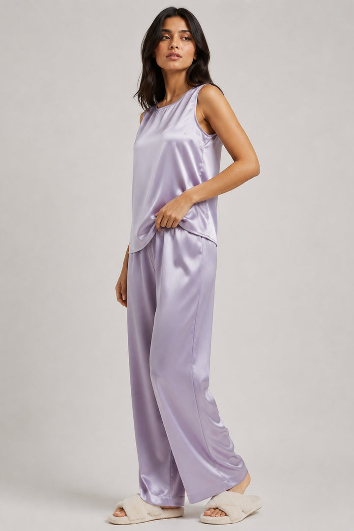 Lilac Haze Bloom Sleeveless  PJ Set With Pocket