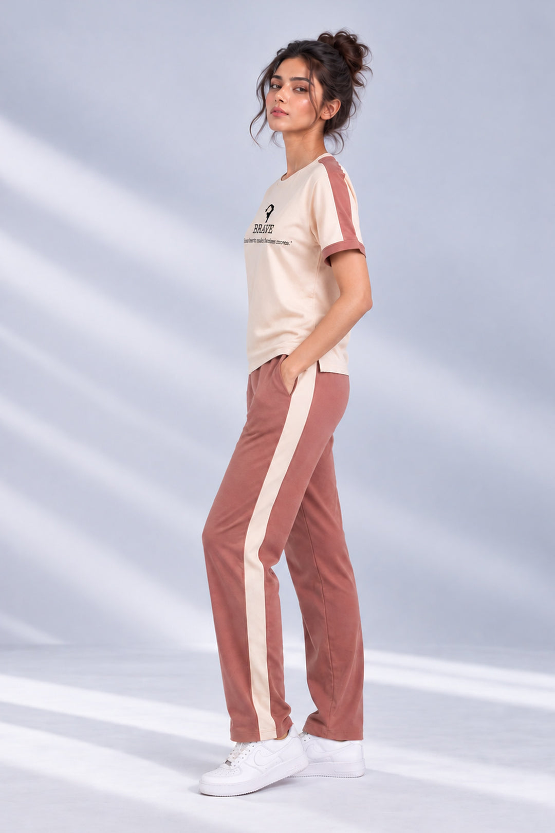 Slumber Jill Active Comfort Mocha Mousse Cotton Jersey Coord Set