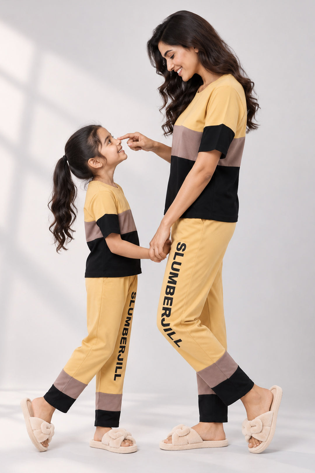 Mom & Me - Bumblebee Dreams, Slumber Everyday Mom & Kids Cotton Coord Set