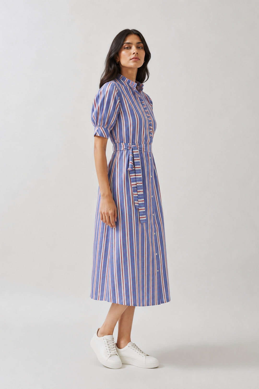 Rustic Elegance Cotton stripe  Dress
