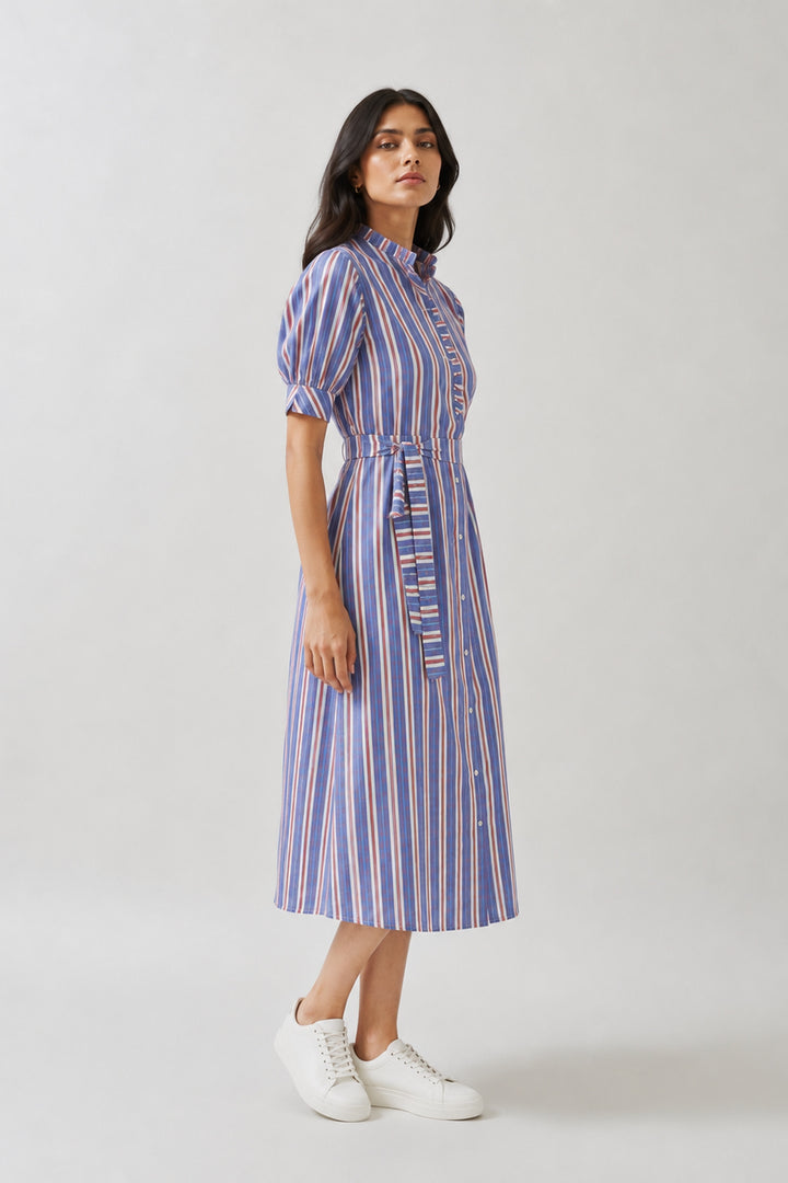 Rustic Elegance Cotton stripe  Dress