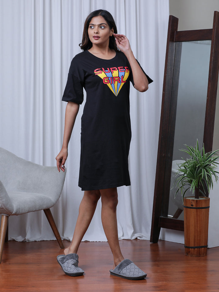 Printed Pure Cotton T-shirt Nightdress