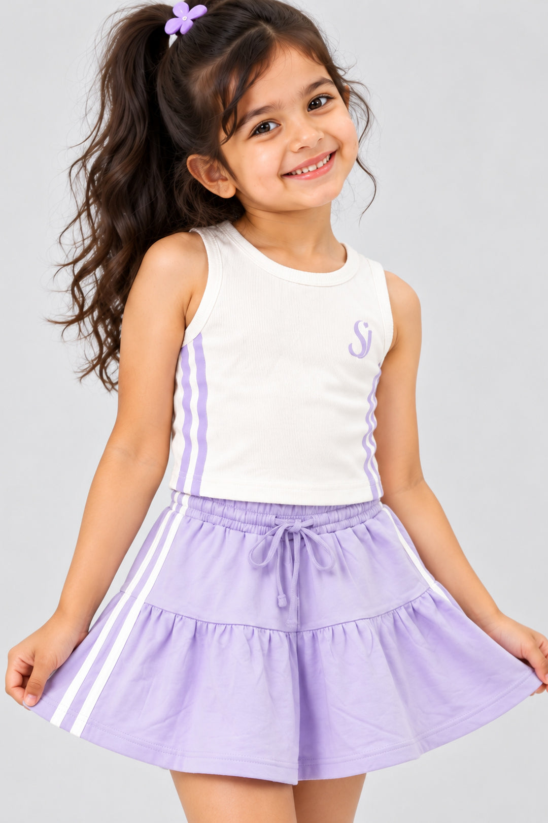 Lilac Top & Skirt Set