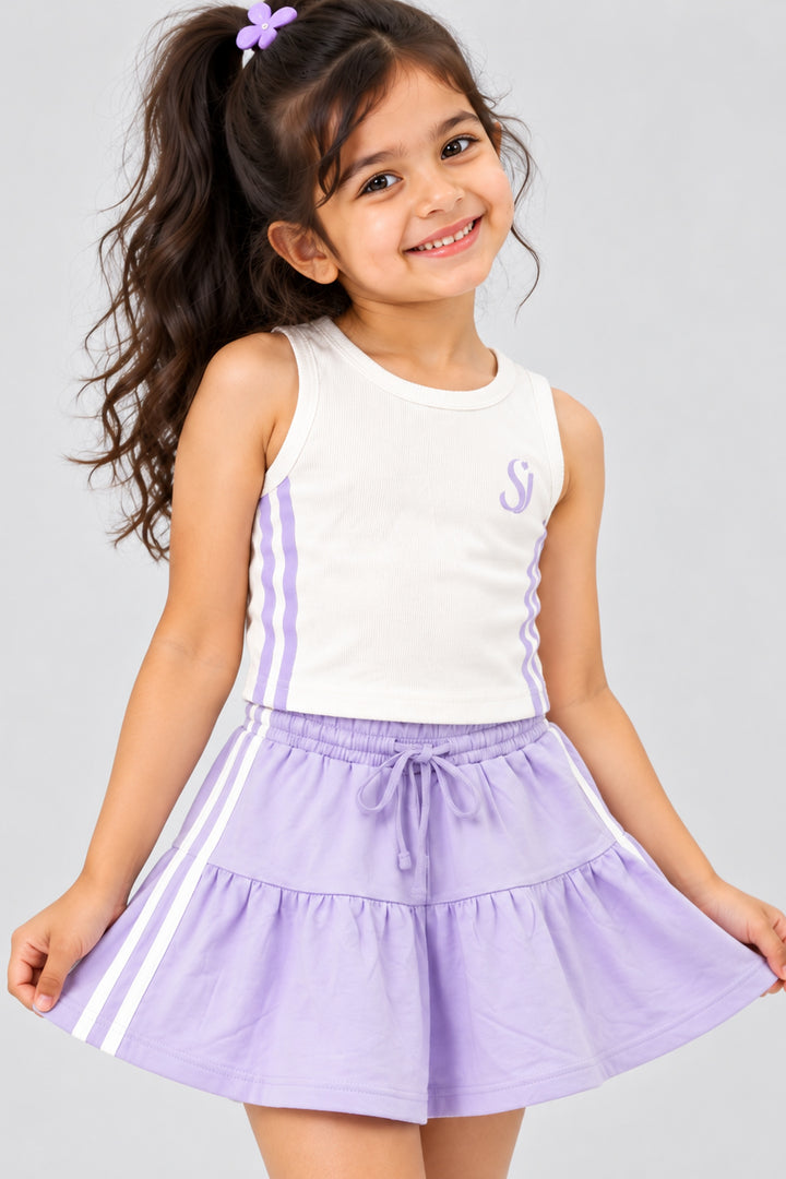 Lilac Top & Skirt Set
