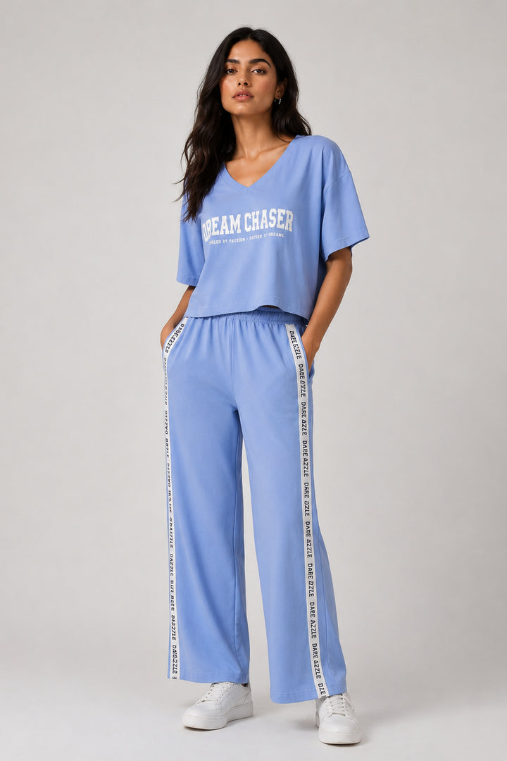 Dream Chaser Powder Blue Cotton Co-ord Set