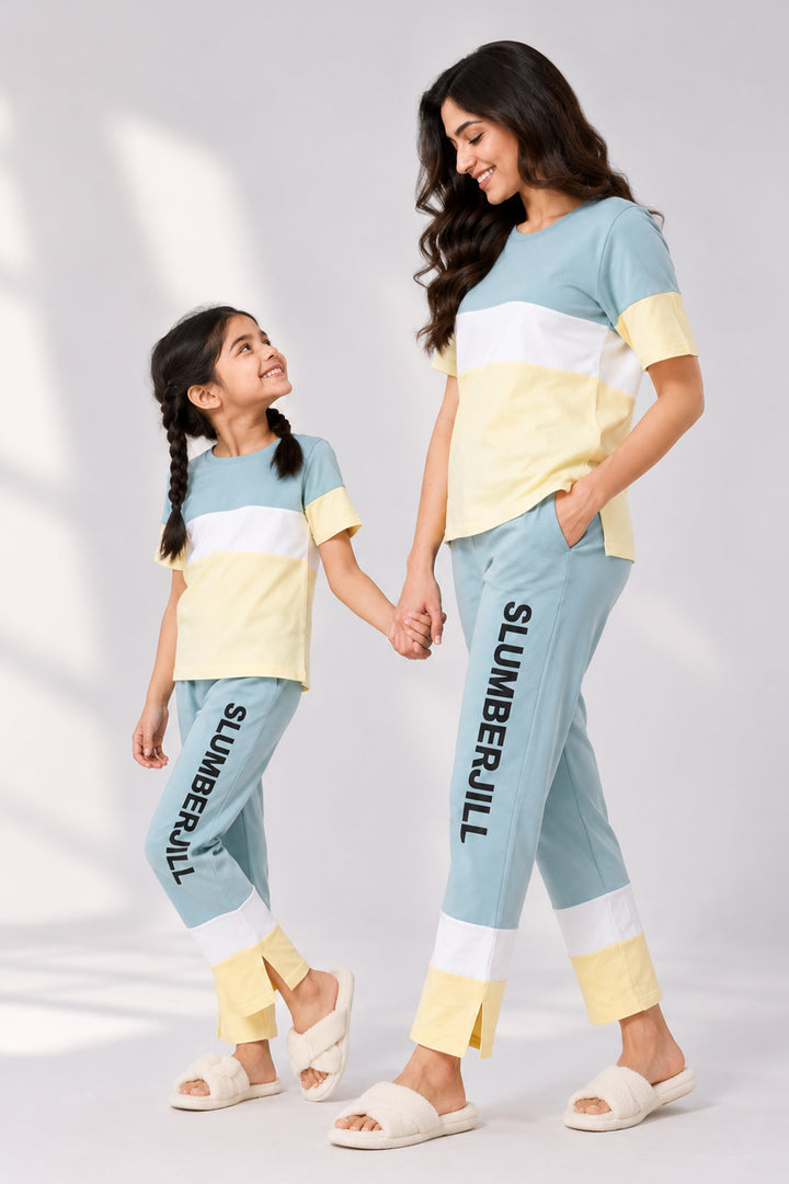 Mom & Me - Lime Lullaby, Slumber Everyday Mom & Kids Cotton Coord Set