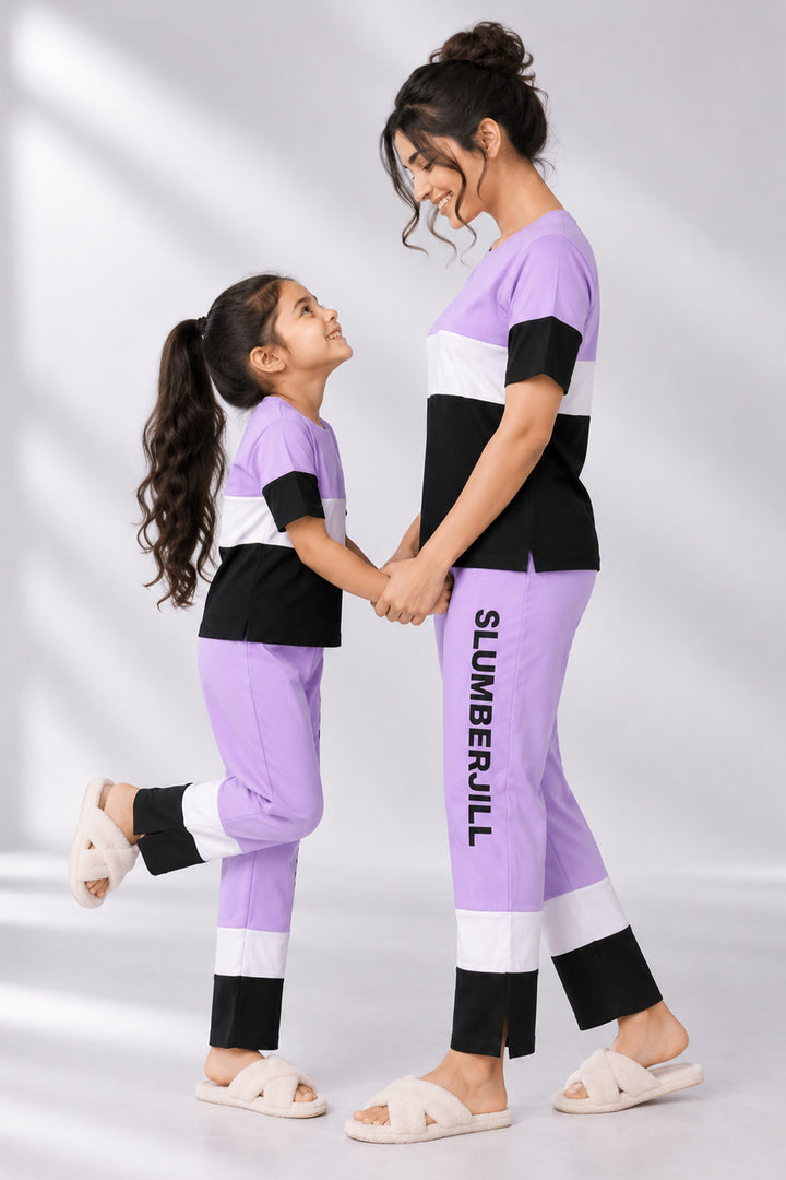 Mom & Me - Plum Fairy, Slumber Everyday Mom & Kids Cotton Coord Set