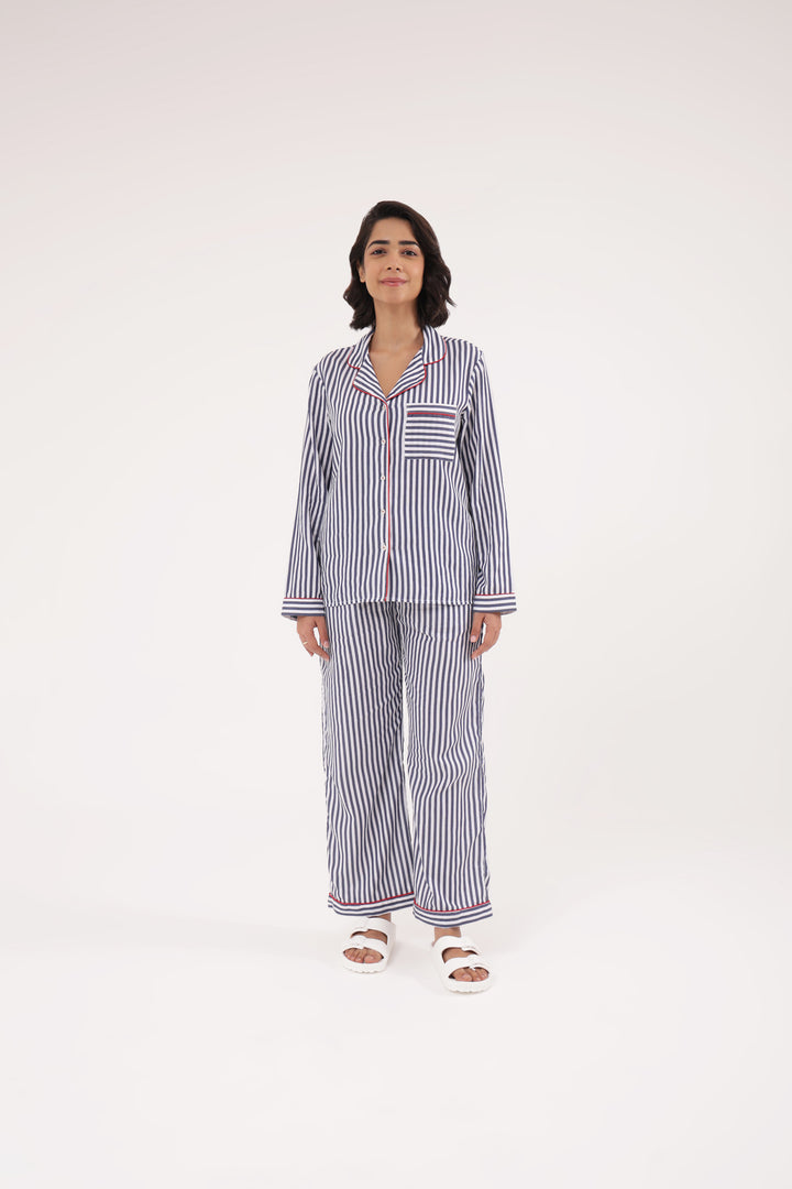 classic city stripe sleep set