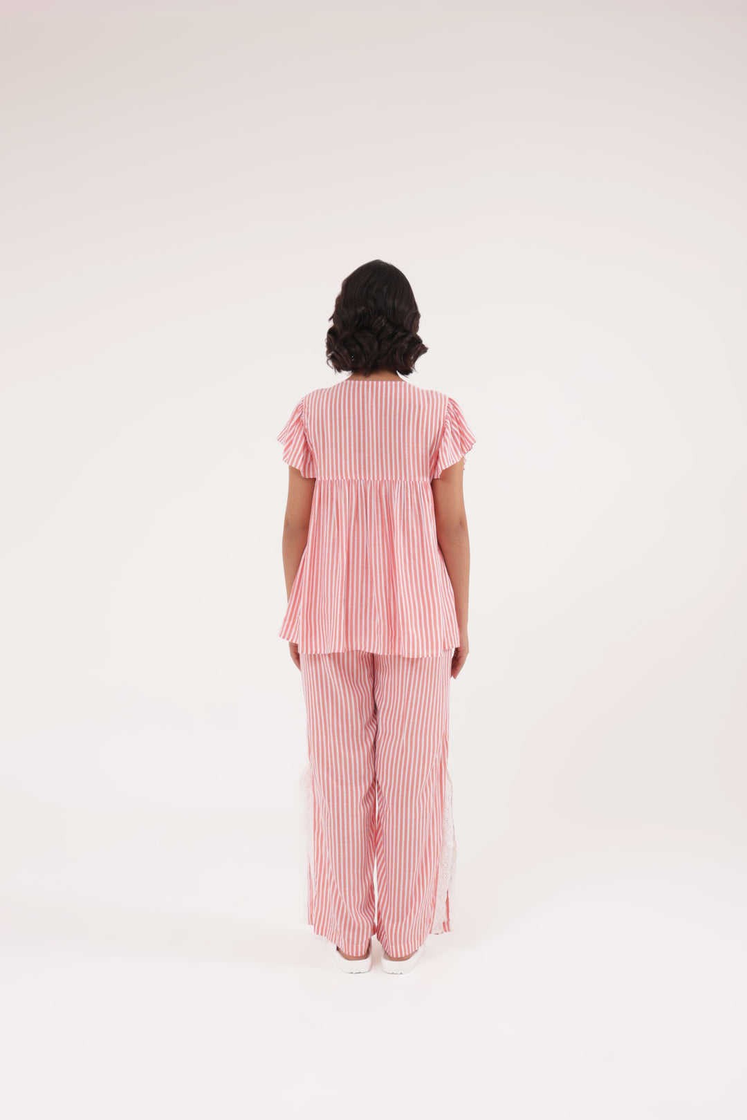Everyday Elegance coral Stripe PJ Set