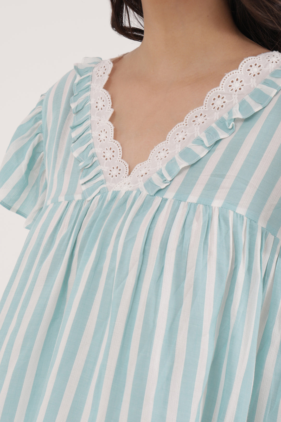 Everyday Elegance Aqua Stripe PJ Set