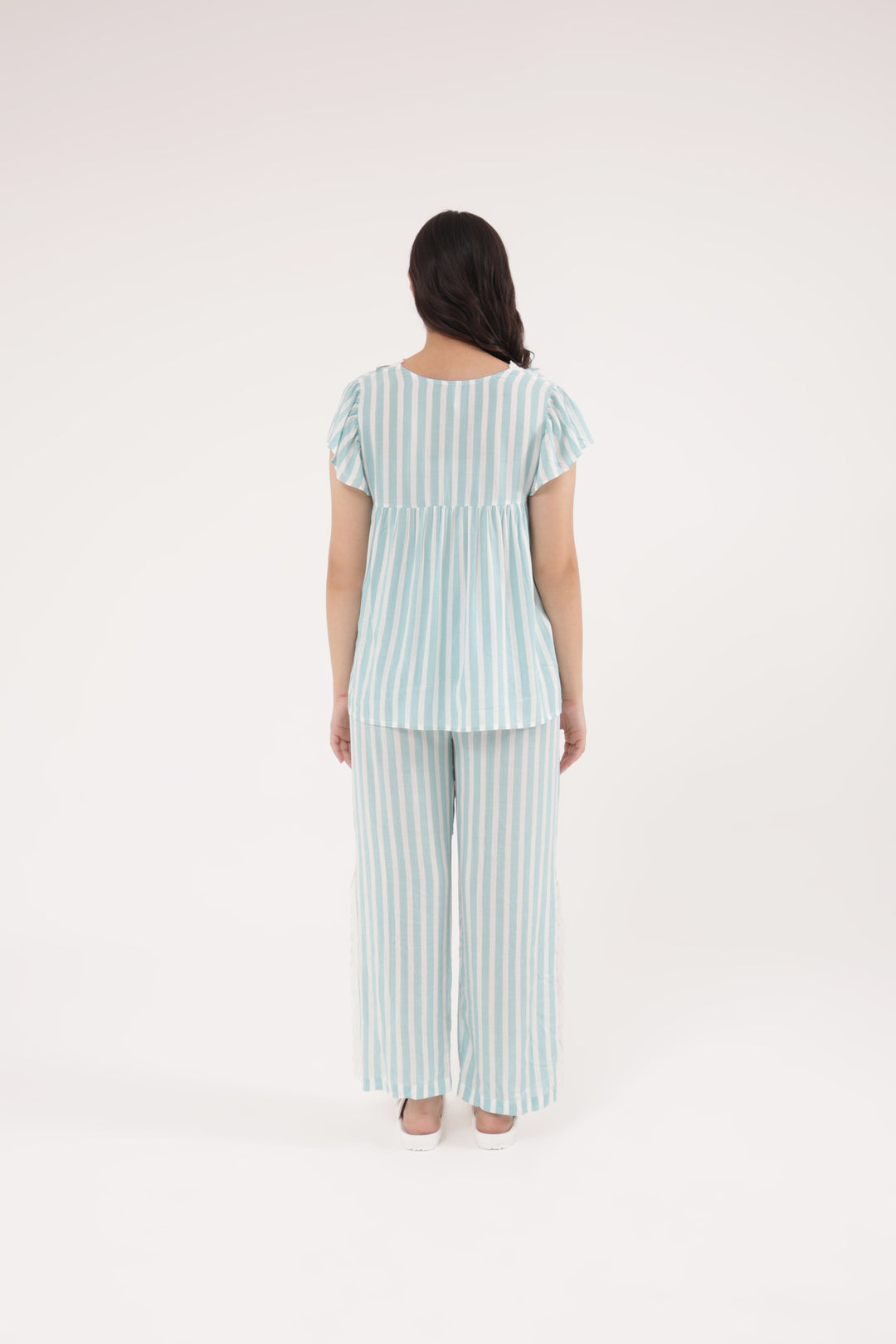 Everyday Elegance Aqua Stripe PJ Set