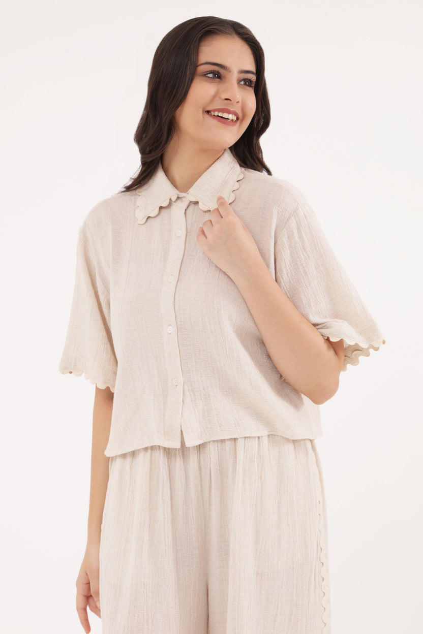 Ecru Scallop Grace Cotton Set