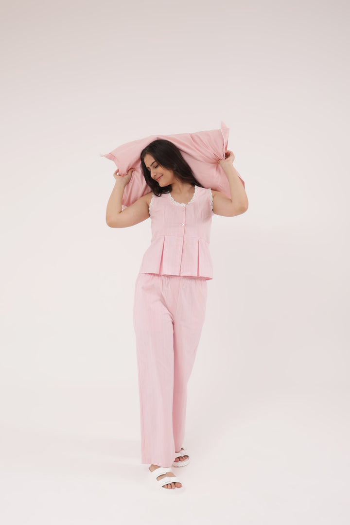 Soft Blush Everyday Peplum Lounge Set