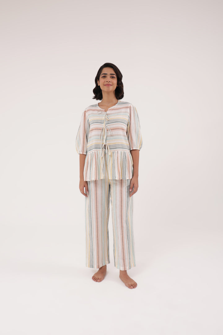 Weekend Bliss Stripe Lounge Set