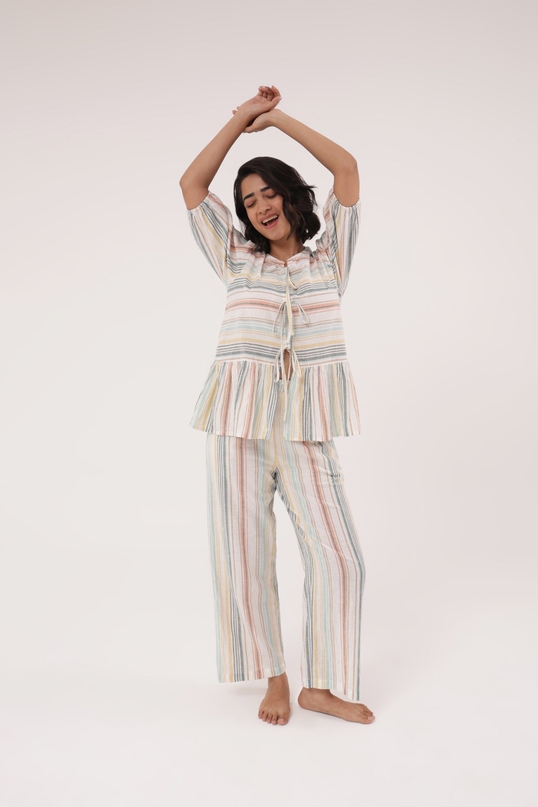Weekend Bliss Stripe Lounge Set