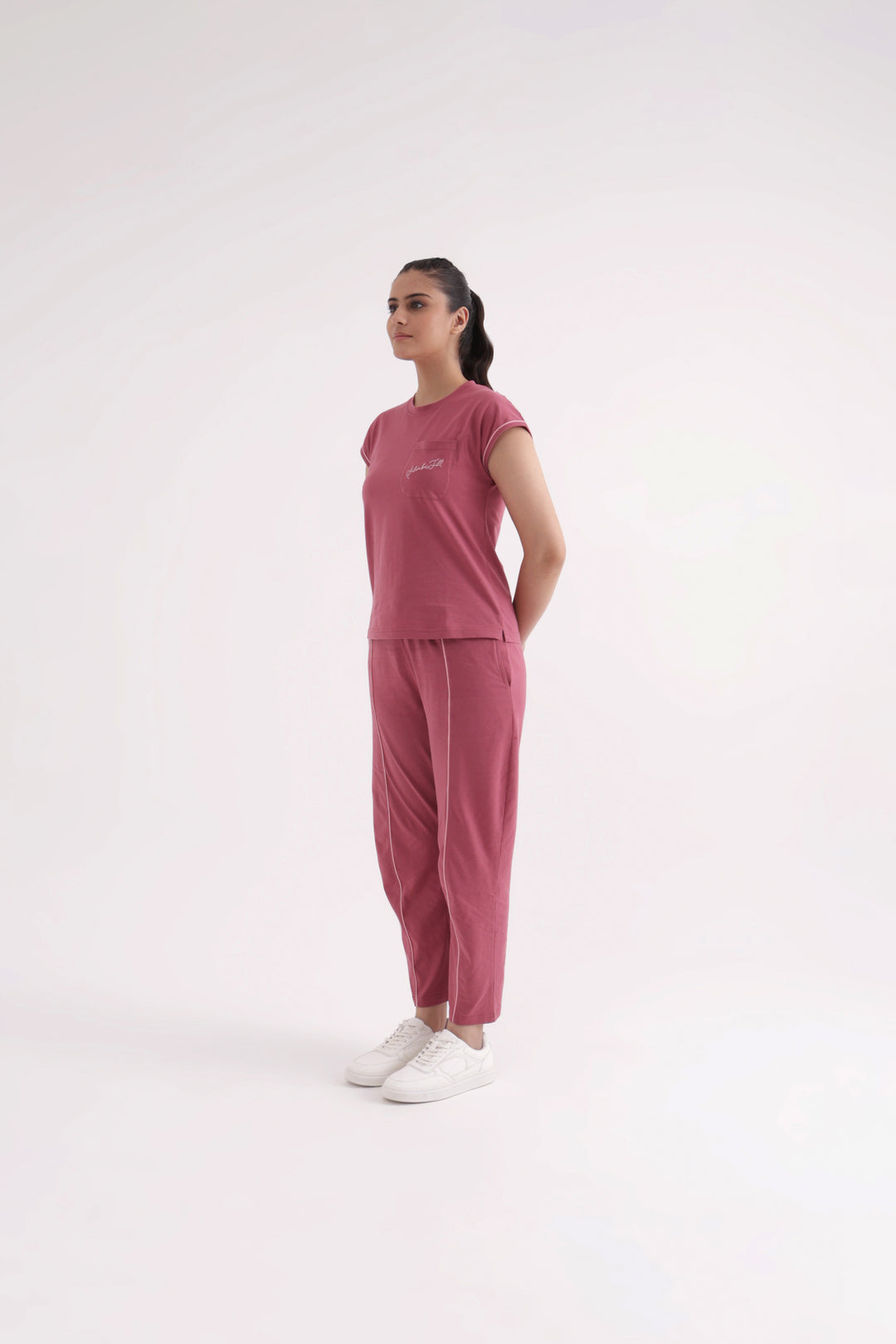Slumber Jill Everyday Comfort Mauve Wood Cotton Jersey Coord Set