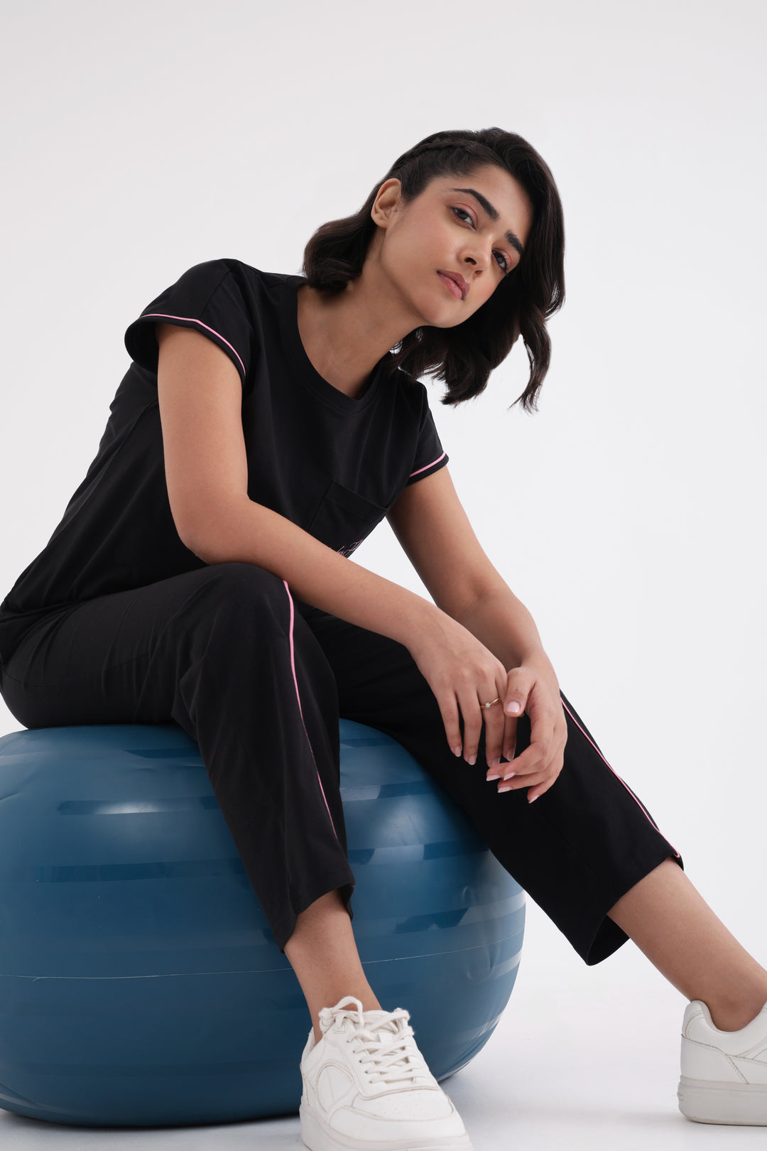 Slumber Jill Everyday Comfort Midnight Black Cotton Jersey Coord Set