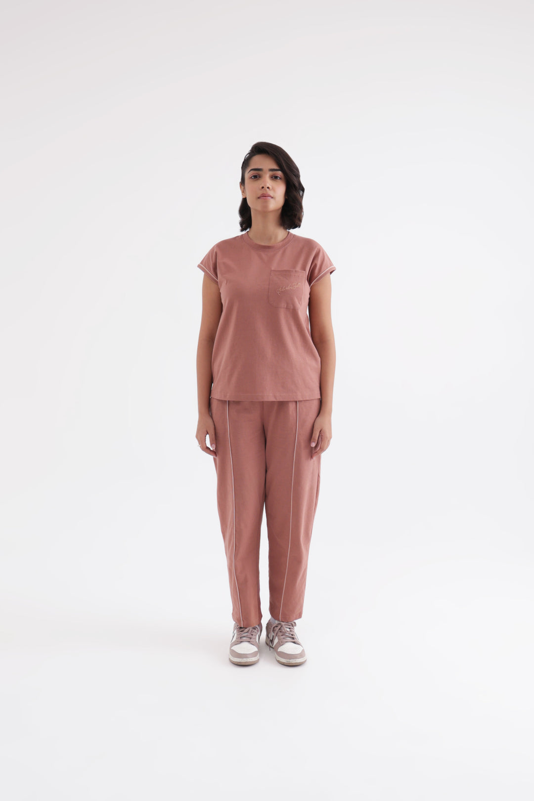Slumber Jill Everyday Comfort Mocha Brown Cotton Jersey Coord Set
