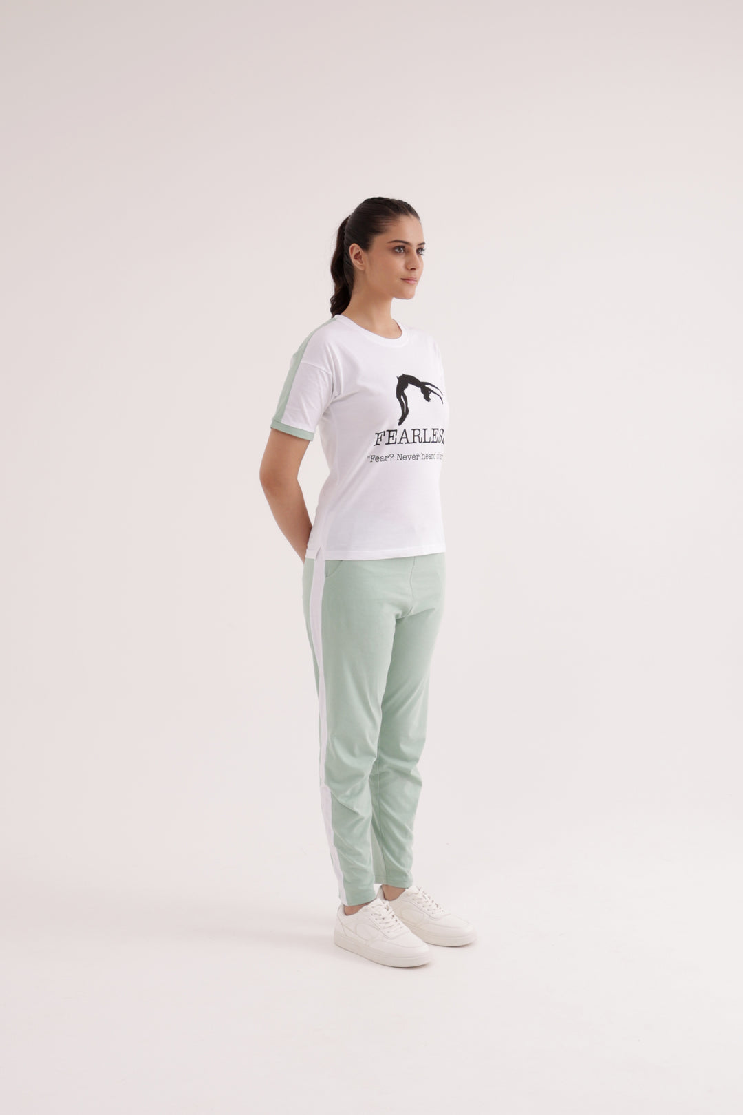 Slumber Jill Active Comfort Pastel Green Cotton Jersey Coord Set