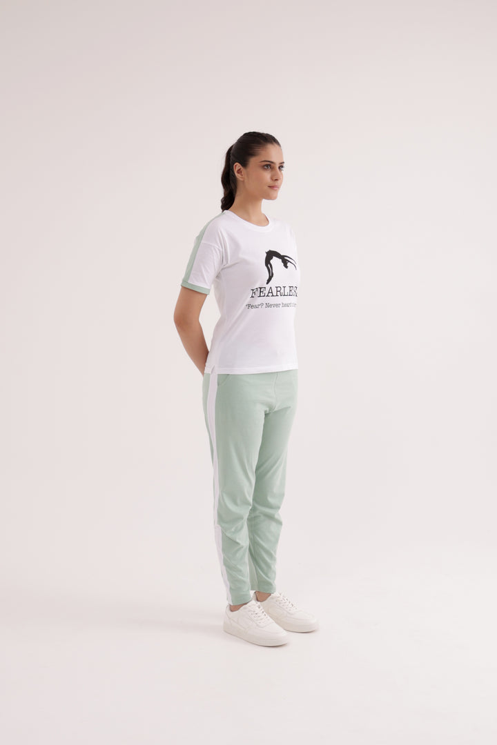 Slumber Jill Active Comfort Pastel Green Cotton Jersey Coord Set