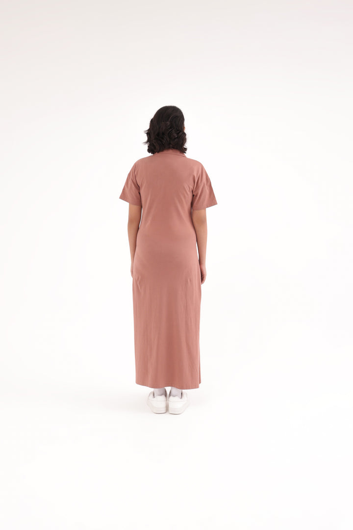 Caramel Drift TravelEase Polo Dress