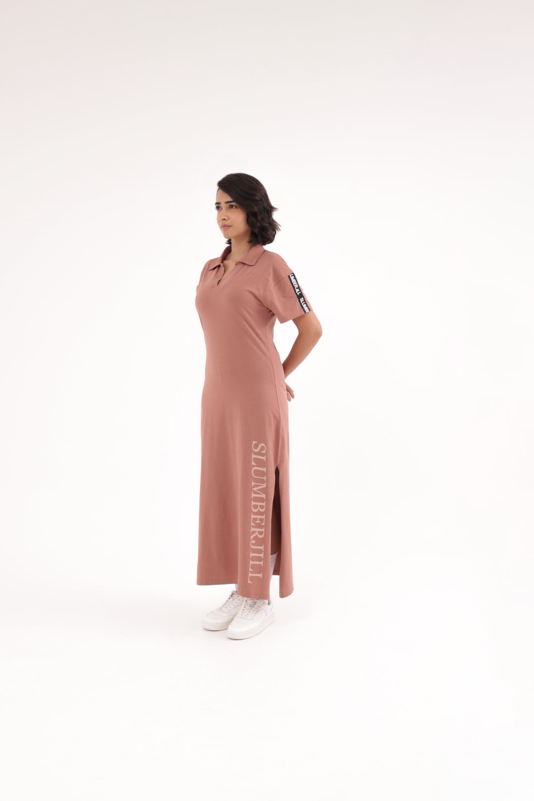 Caramel Drift TravelEase Polo Dress