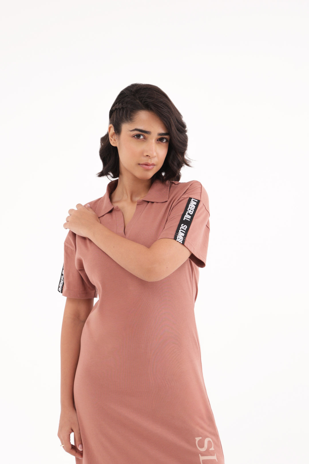 Caramel Drift TravelEase Polo Dress