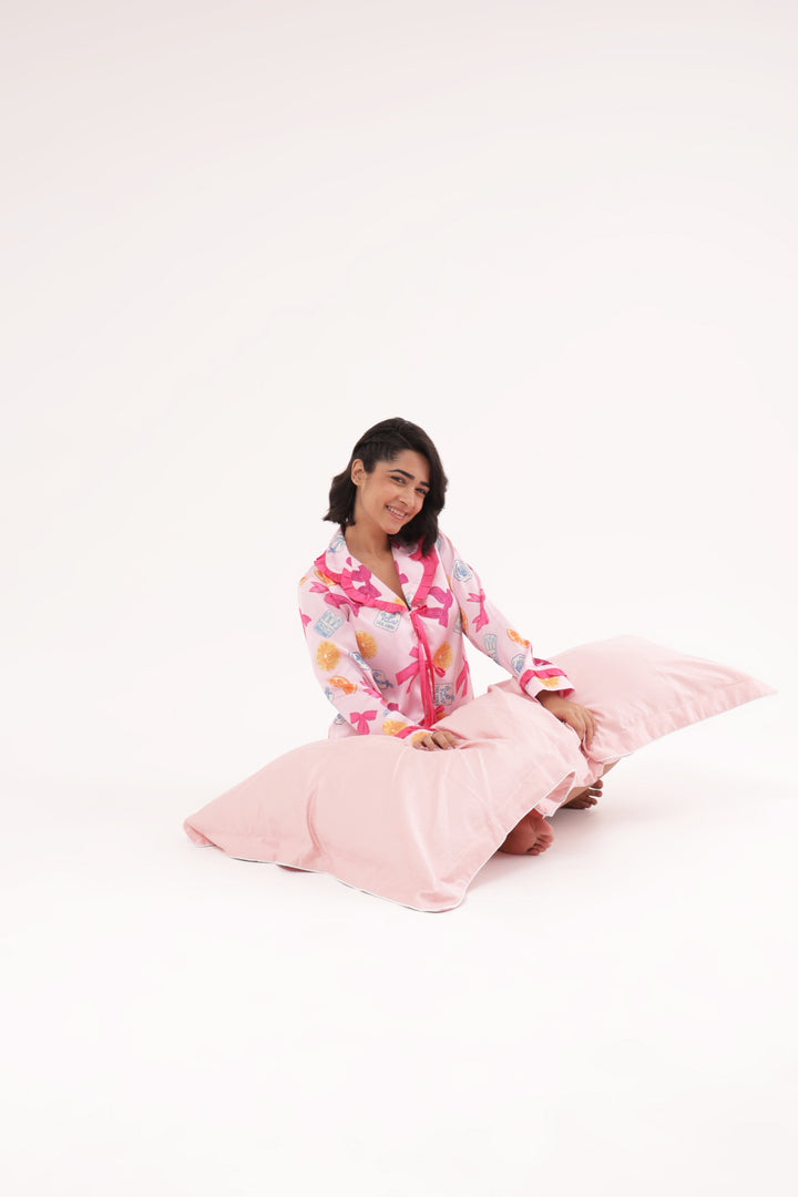 Citrus Breeze Satin Short Set