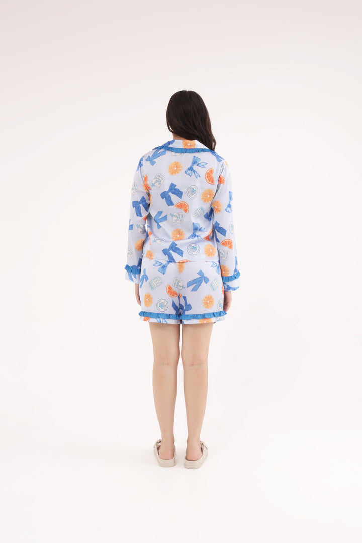 Nautical Charm Satin Short Set