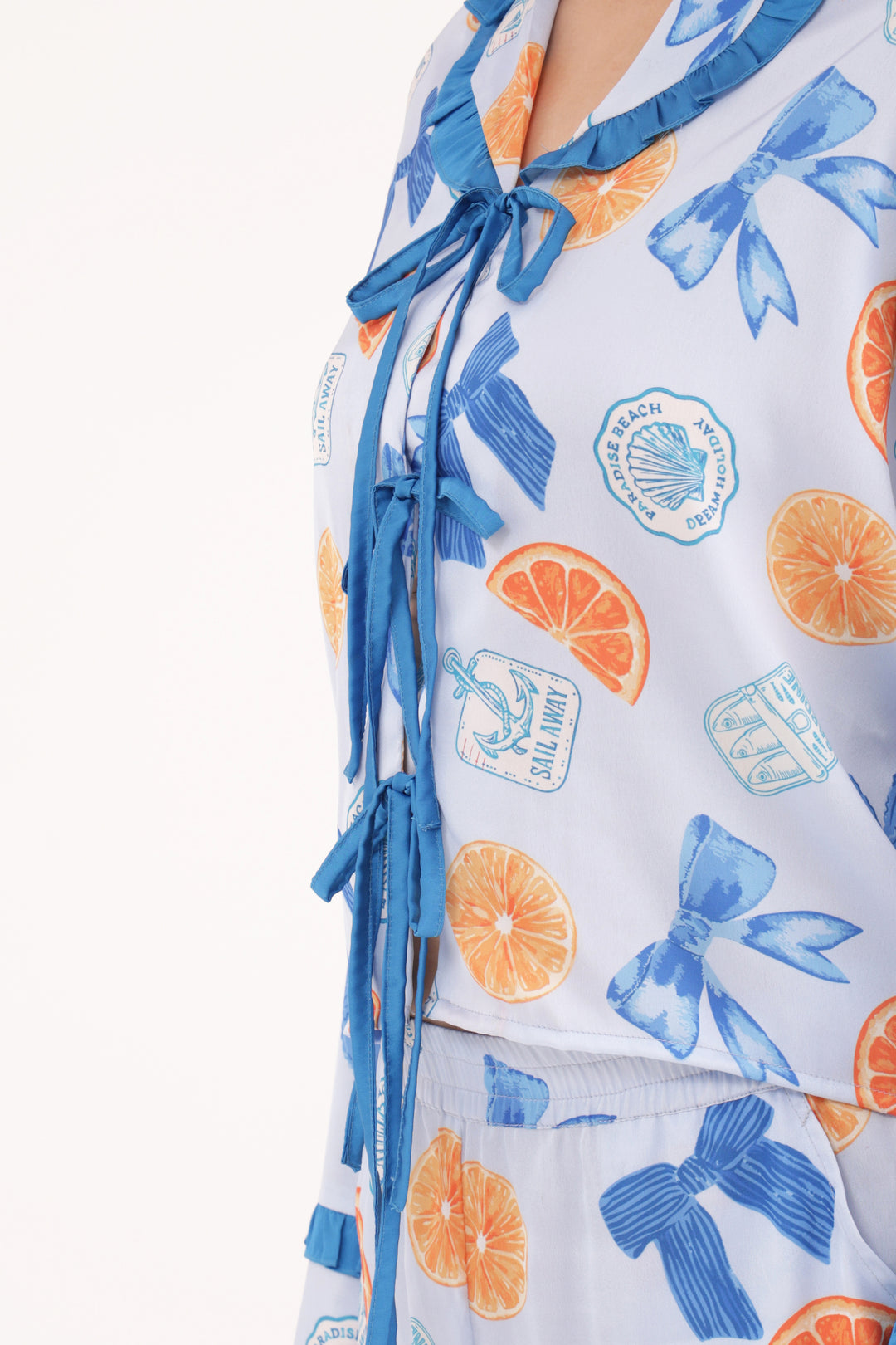 Nautical Charm Satin Short Set