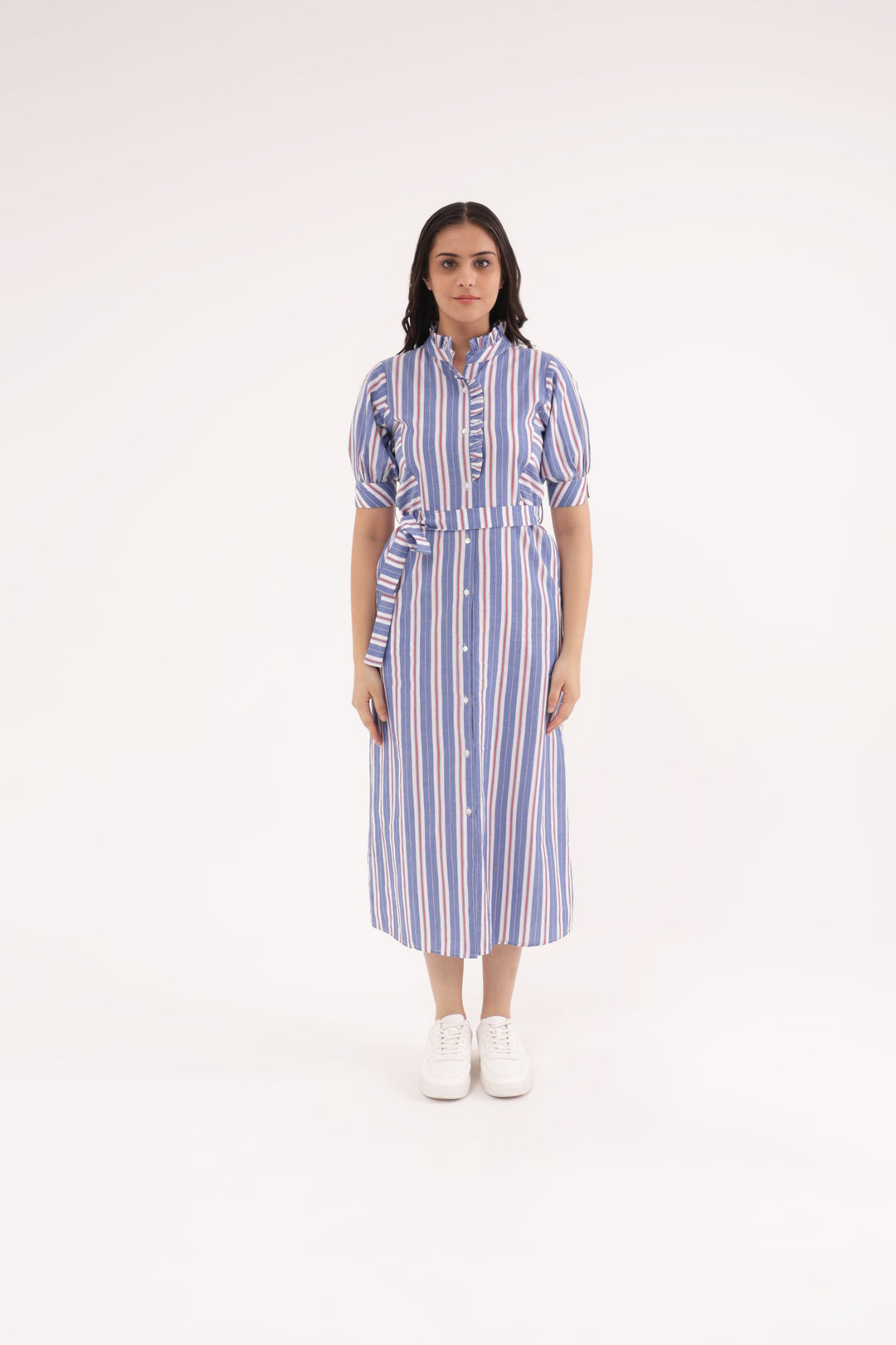 Rustic Elegance Cotton stripe  Dress