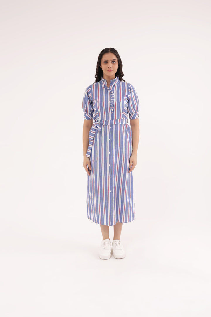 Rustic Elegance Cotton stripe  Dress