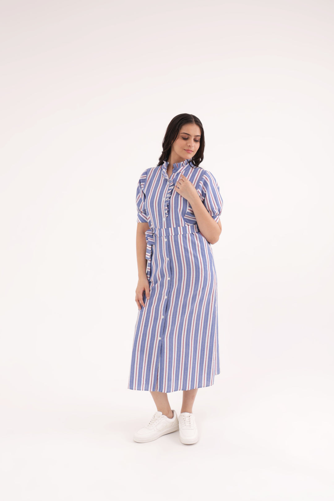 Rustic Elegance Cotton stripe  Dress