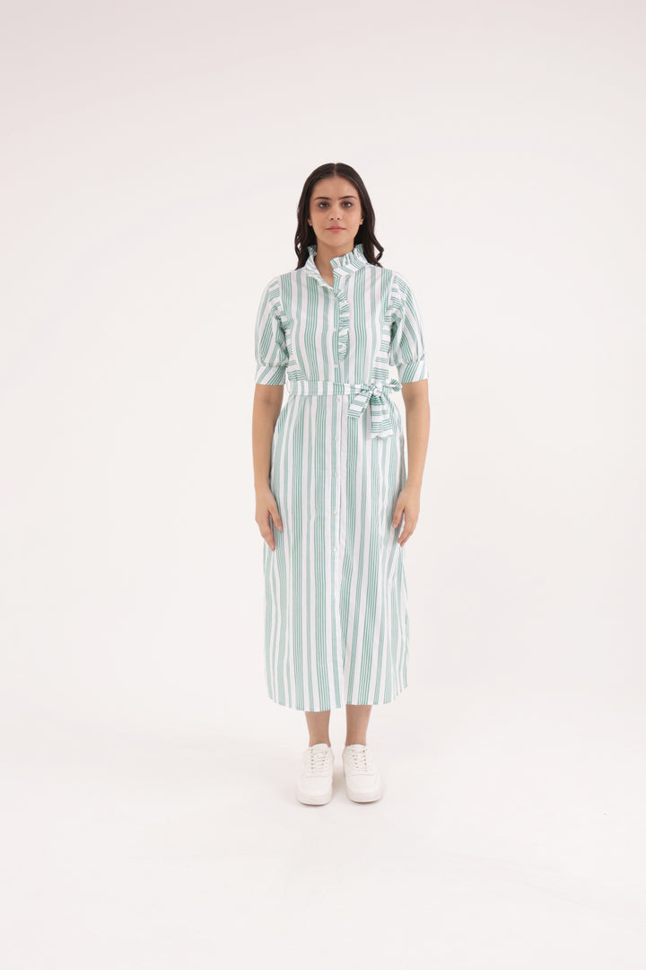 Morning Meadow Cotton stripe  Dress