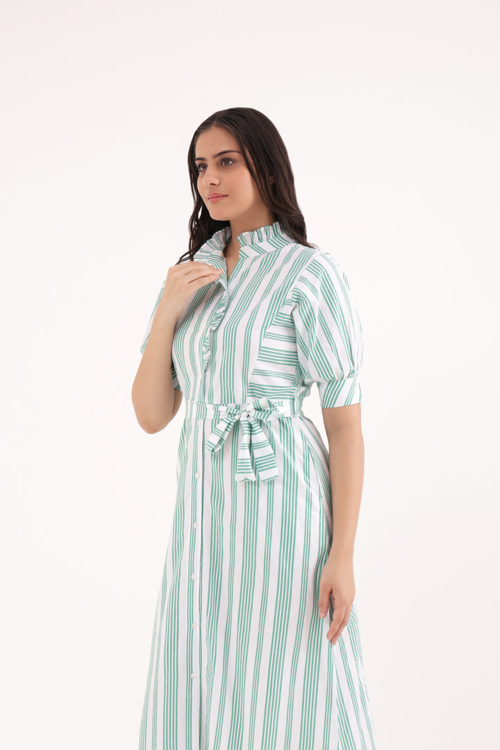 Morning Meadow Cotton stripe  Dress