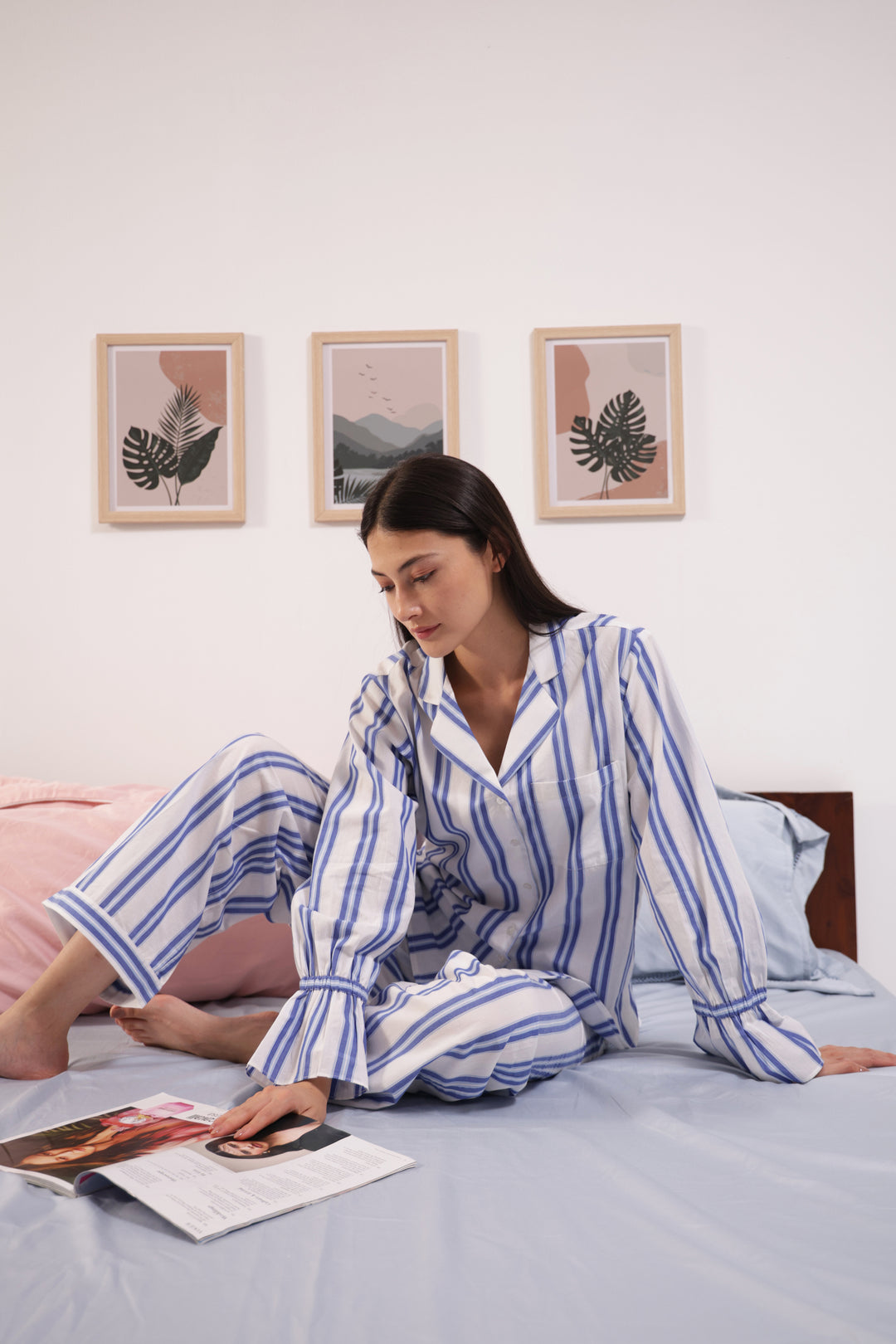 Sunday Sripes  Cotton PJ Set